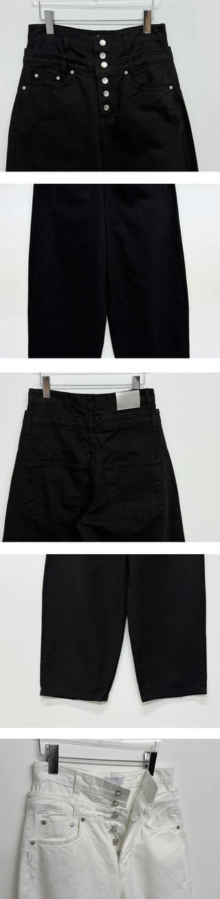 Layered Button Wide Pants
