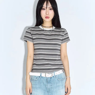 Leaf Stripe Short Sleeve T-shirt