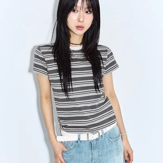 Leaf Stripe Short Sleeve T-shirt