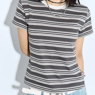 Leaf Stripe Short Sleeve T-shirt