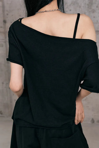 Cross-punched half tee
