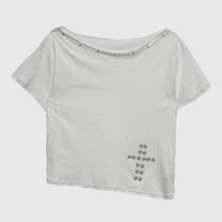 Cross-punched half tee