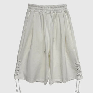 Lace-up Cotton Bermuda Pants