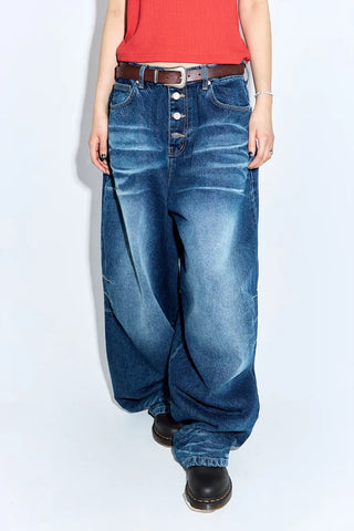Button-fly Balloon Jeans