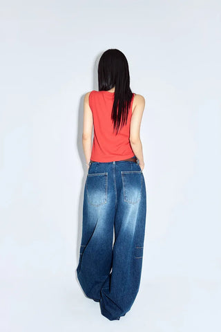 Button-fly Balloon Jeans