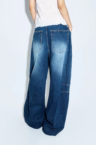 Button-fly Balloon Jeans