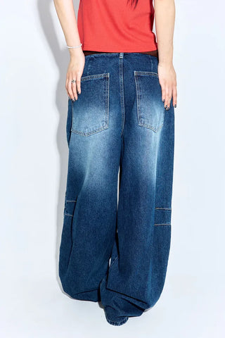 Button-fly Balloon Jeans
