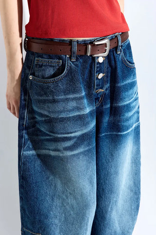 Button-fly Balloon Jeans