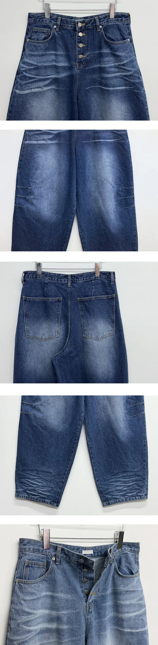 Button-fly Balloon Jeans