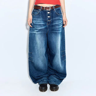 Button-fly Balloon Jeans