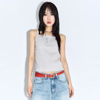Rose Button Sleeveless