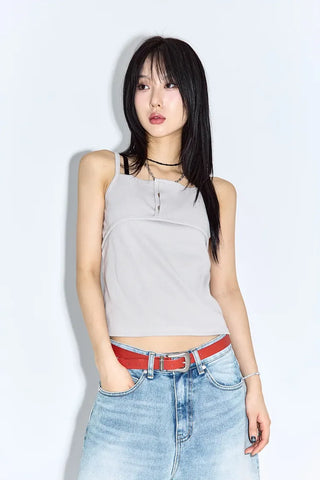Rose Button Sleeveless