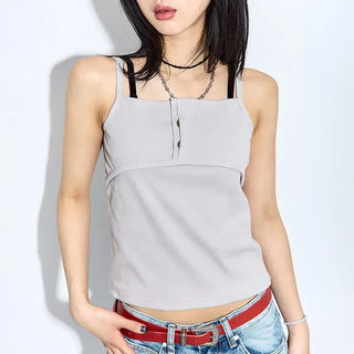Rose Button Sleeveless
