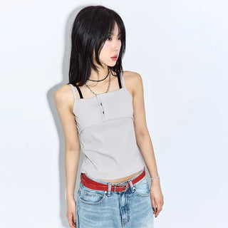 Rose Button Sleeveless