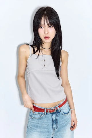 Rose Button Sleeveless