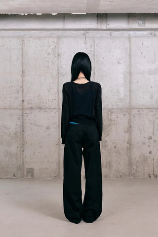 Et Linen See-through Cardigan