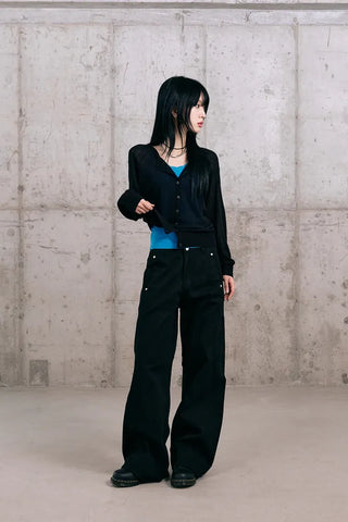 Et Linen See-through Cardigan