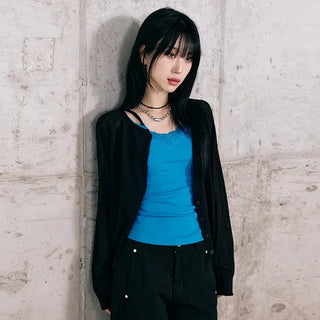 Et Linen See-through Cardigan