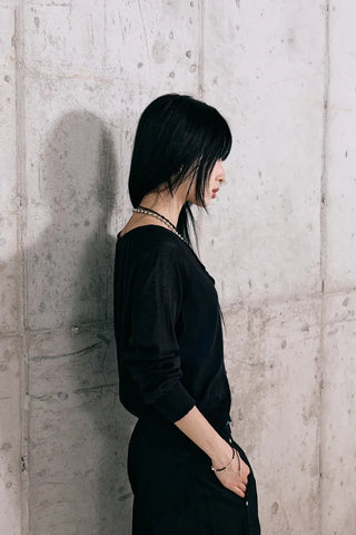 Et Linen See-through Cardigan