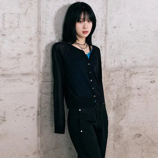 Et Linen See-through Cardigan