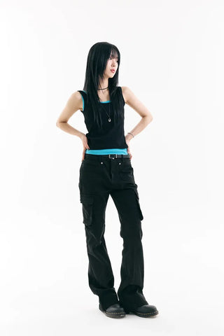 Flare Wash Cargo Pants