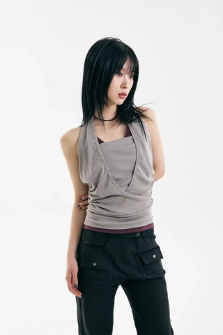 Synth Wrap Halter Sleeveless