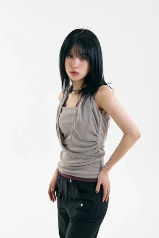 Synth Wrap Halter Sleeveless