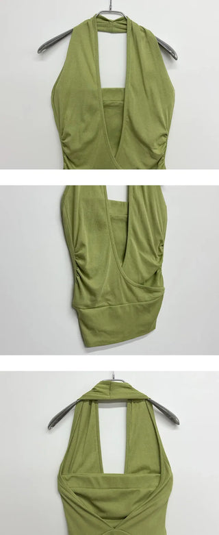 Synth Wrap Halter Sleeveless