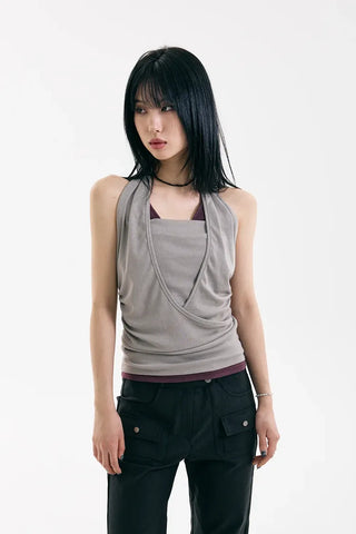 Synth Wrap Halter Sleeveless
