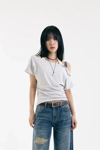 Red Snap Short Sleeve Tee