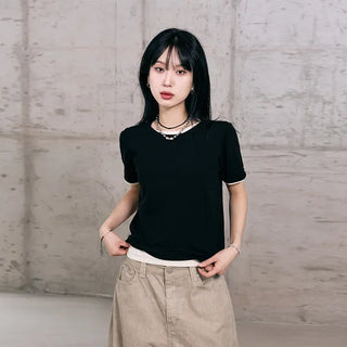 Cotton Knit Short Sleeve Tee