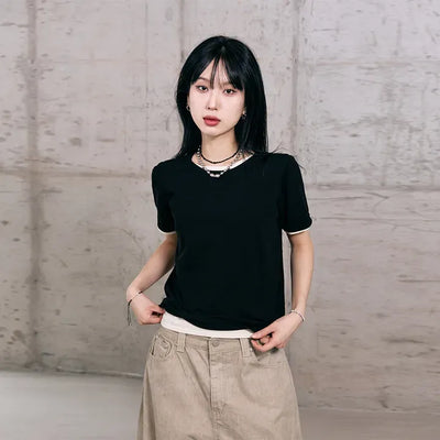 Cotton Knit Short Sleeve Tee