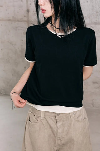 Cotton Knit Short Sleeve Tee