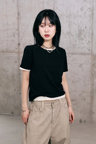 Cotton Knit Short Sleeve Tee