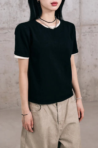 Cotton Knit Short Sleeve Tee