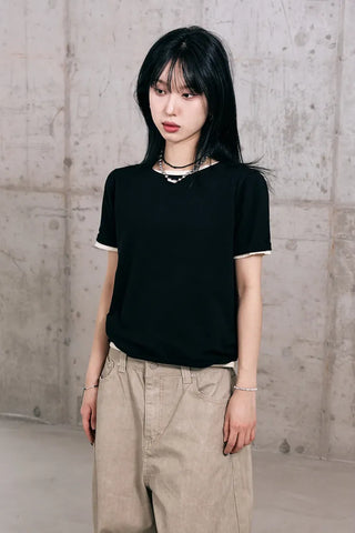 Cotton Knit Short Sleeve Tee