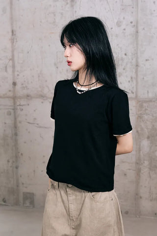 Cotton Knit Short Sleeve Tee