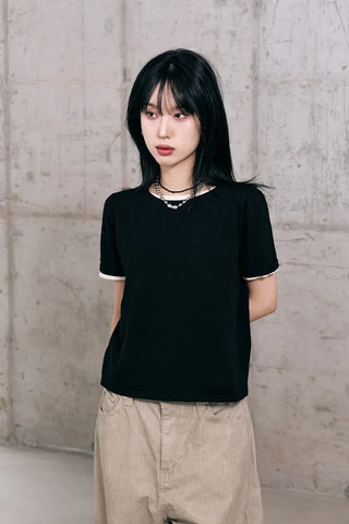 Cotton Knit Short Sleeve Tee