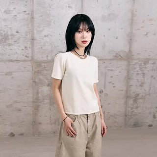 Cotton Knit Short Sleeve Tee