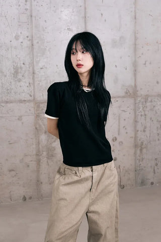 Cotton Knit Short Sleeve Tee