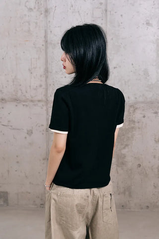 Cotton Knit Short Sleeve Tee