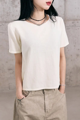 Cotton Knit Short Sleeve Tee