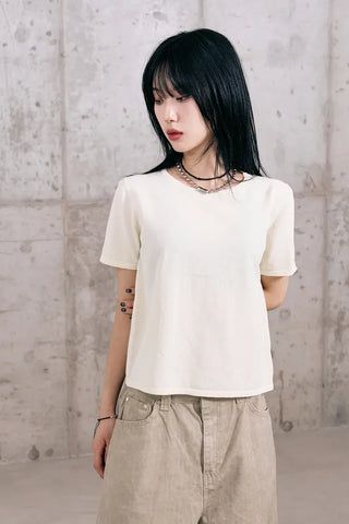 Cotton Knit Short Sleeve Tee