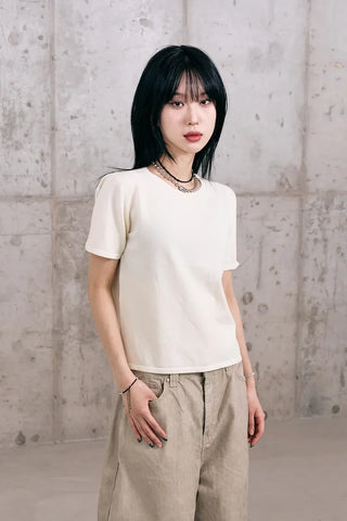 Cotton Knit Short Sleeve Tee
