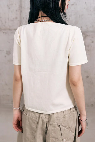 Cotton Knit Short Sleeve Tee