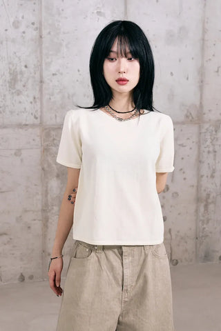Cotton Knit Short Sleeve Tee