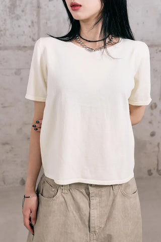 Cotton Knit Short Sleeve Tee