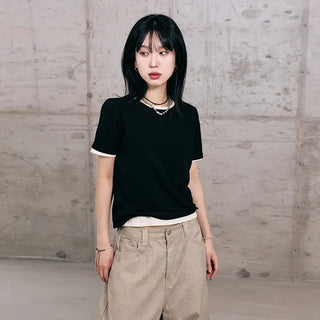 Cotton Knit Short Sleeve Tee