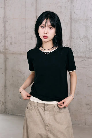 Cotton Knit Short Sleeve Tee