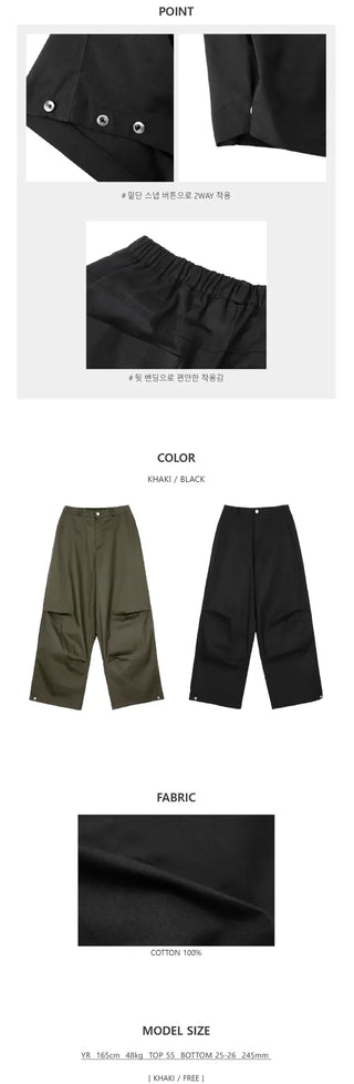 Ray Snap Pintuck Balloon Pants